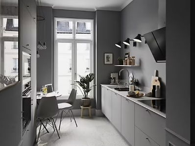 Peinture cuisine et salle de bains GoodHome gris Hamilton satin 750ml