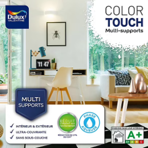 Peinture aérosol Color Touch multi supports Dulux Valentine brillant jaune signal 400ml
