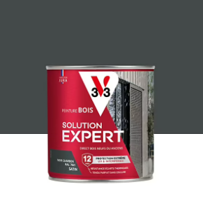 Peinture extérieure bois Solution expert noir charbon satin V33 500ml