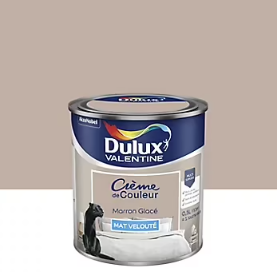 Peinture Crème de Couleur Dulux Valentine mat marron glacé 0,5L