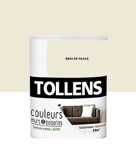 Peinture murs et boiseries Tollens brin de paille satin 0,75L