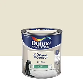 Peinture Crème de Couleur Dulux Valentine satin lin clair 0,5L