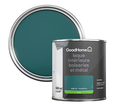 Peinture métal et bois GoodHome satin vert 500ml