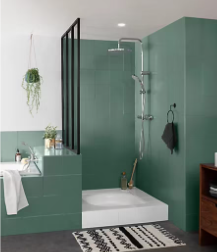 Peinture de rénovation faïence et meuble de salle de bain V33 vert eucalyptus satin 2L