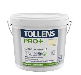Peinture extérieure façade universelle Tollens pro+ RAL 9001 gris ton pierre 10L