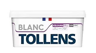 Peinture Tollens murs et plafonds velours blanc 2,5L