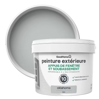 Peinture extérieure appuis de fenêtre GoodHome gris Oklahoma 2,5L