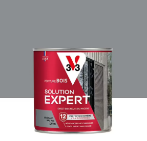 Peinture extérieure bois Solution expert gris galet satin V33 500ml