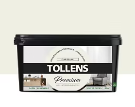 Peinture Tollens premium murs, boiseries et radiateurs clair de lune satin 2,5L