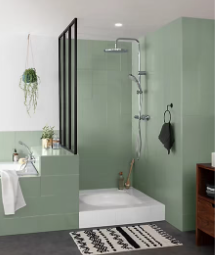 Peinture de rénovation faïence et meuble de salle de bain V33 vert sauge satin 2L