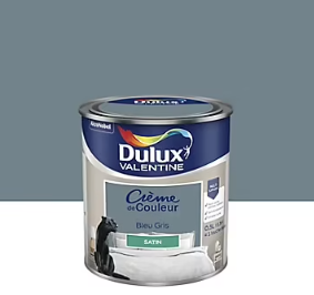 Peinture Crème de Couleur Dulux Valentine satin bleu gris COY 2017 0,5L