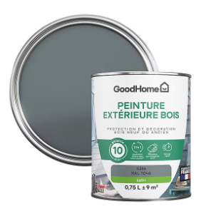 Peinture extérieure bois GoodHome Tulsa gris satin 0.75L