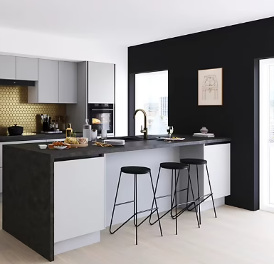 Peinture cuisine et salle de bains GoodHome noir Liberty satin 50ml