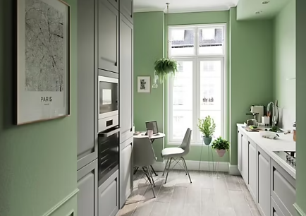 Peinture cuisine et salle de bains GoodHome vert Limerick satin 2,5L