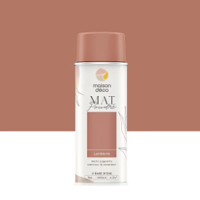 Peinture aérosol à base d'eau multi-supports Maison Déco mat poudré latérite rouge 400ml