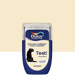 Testeur de peinture Color Resist murs et boiseries Dulux Valentine mat jaune doux 30ml