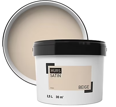Peinture murale couleur beige satin 2,5L