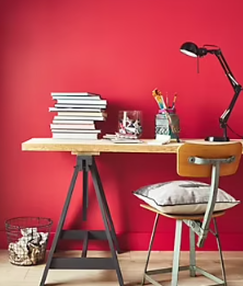 Peinture résistante murs, boiseries et métal GoodHome rouge Chelsea satin 0,75L