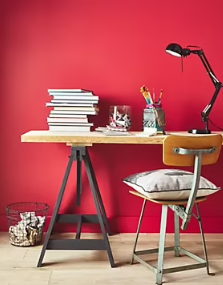Peinture intérieure couleur murs, boiseries et radiateurs GoodHome Chelsea satin rouge 2,5L