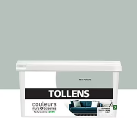 Peinture murs et boiseries Tollens vert poudré satin 2,5L
