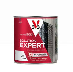 Peinture extérieure bois Solution expert blanc satin V33 500ml