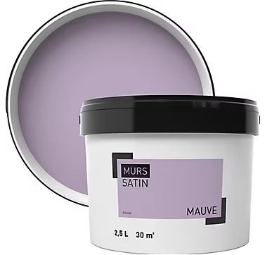 Peinture murale couleur mauve satin 2,5L