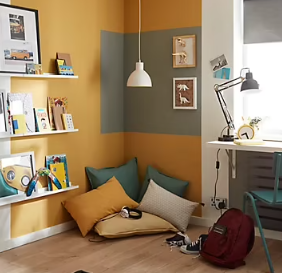 Peinture résistante murs, boiseries et métal GoodHome jaune Chueca satin 0,75L
