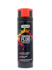 Peinture traceur aérosol fluorescente haute visibilité Richard orange 500ml