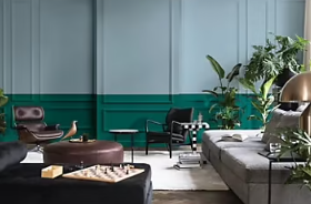 Peinture Valentine murs et boiseries Dulux Valentine vert persan velouté mat 2L