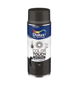 Peinture aérosol Color Touch multi supports Dulux Valentine effet noir métallisé 400ml