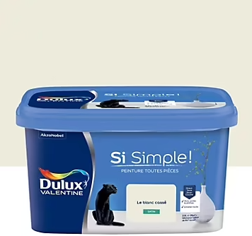 Peinture intérieure blanche Si Simple ! Dulux Valentine satin le blanc cassé 2.5L