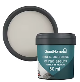 Testeur peinture intérieure couleur GoodHome Philadelphia gris 50ml
