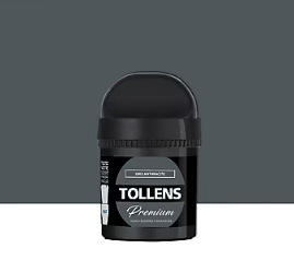Testeur peinture Tollens premium murs, boiseries et radiateurs gris anthracite mat 50ml