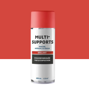 Peinture aérosol multi-supports brillant rouge 400ml
