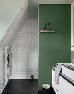 Peinture haute résistance Crème de couleur cuisine et bain Dulux Valentine vert ginkgo satin 0,75L