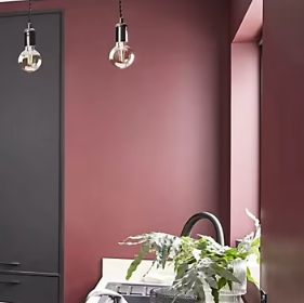 Peinture intérieure couleur murs, boiseries et radiateurs GoodHome Fulham mat rouge 2,5L