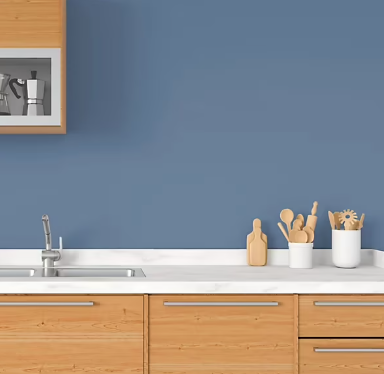 Peinture murs et plafonds Cuisine et bains satin bleu fjord Tollens 0,75 L