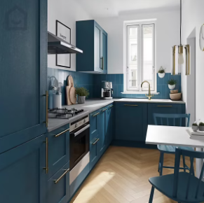 Peinture de rénovation GoodHome multi-supports satin bleu Antibes 2L