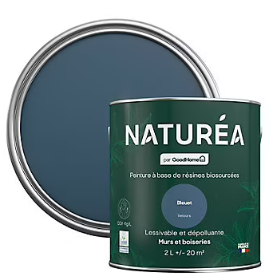 Peinture murs et boiseries Naturéa par GoodHome bleuet velours 2L