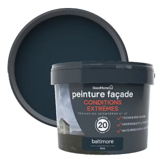 Peinture extérieure façade conditions extrêmes GoodHome gris anthracite Baltimore 10L