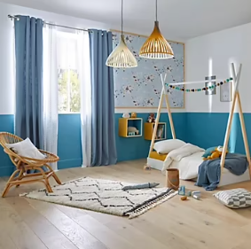 Peinture intérieure couleur murs, boiseries et radiateurs GoodHome Nice satin bleu 2,5L
