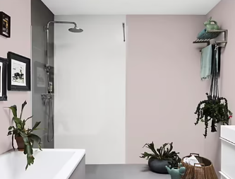 Peinture haute résistance Crème de couleur cuisine et bain Dulux Valentine rose nude satin 2L