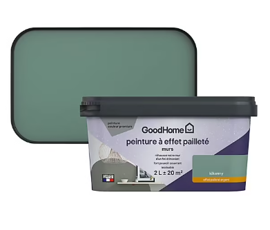 Peinture à effet pailleté GoodHome vert Kilkenny 2L