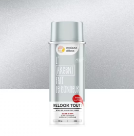 Peinture aérosol Relook tout Maison Deco argenté gris 400ml
