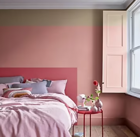 Peinture couleur murs, boiseries et radiateurs Crème de couleur Dulux Valentine vieux rose satin 1,25L