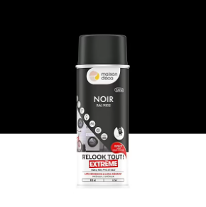 Peinture aérosol Relook tout extrême Maison Deco noir satin RAL9005 400ml