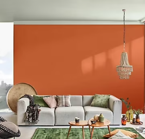 Peinture couleur murs, boiseries et radiateurs Crème de couleur Dulux Valentine terre cuite satin 1,25L