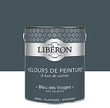 Peinture murs, plafonds et boiseries Velours de peinture bleu des vosges Libéron 2,5L