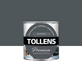 Peinture Tollens premium murs, boiseries et radiateurs gris anthracite mat 0,75L