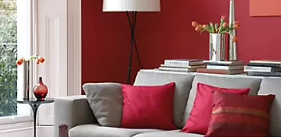 Peinture Crème De Couleur Dulux Valentine satin rouge madras 2,5L